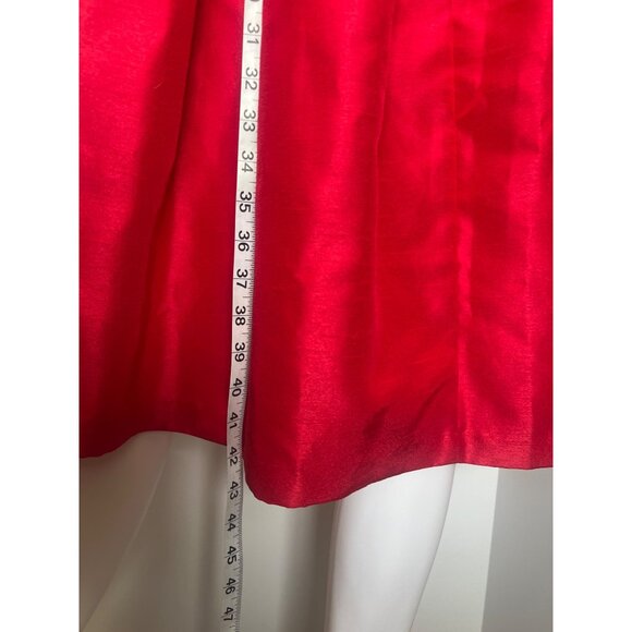 Retrospec’d Clothing Red Fit & Flare Dress V-Neck Back Pleated Skirt Size 4 - Picture 4 of 9